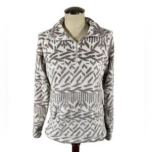 Eddie Bauer Fleece Pullover 1/4 Zip Soft Plush Sweater Southwest Sz Medium